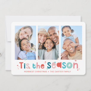Tarjeta Festiva FAMILIA FOTO MÚLTIPLE cita es la temporada pastel