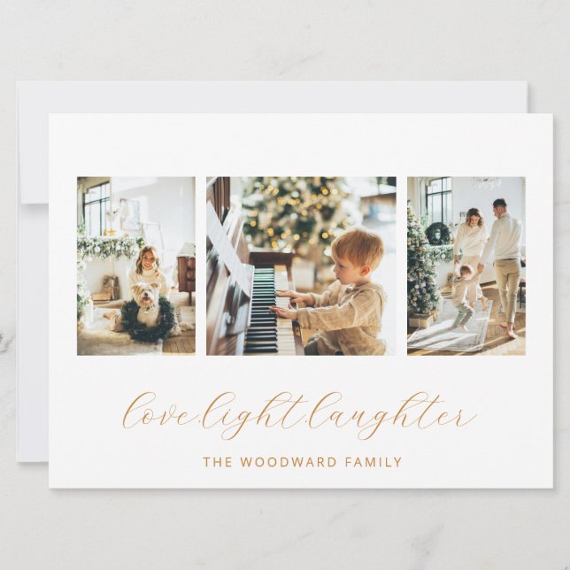 Tarjeta Festiva Familia fotográfica moderna 3 (Anverso)