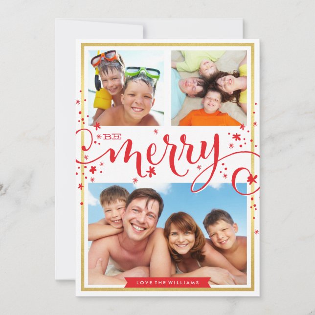 Tarjeta Festiva FAMILIA FOTOGRÁFICA Sed navidades festivos guion r (Anverso)