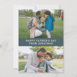 Tarjeta Festiva Familia fotográfica Simple Moderno Happy Fathers D
