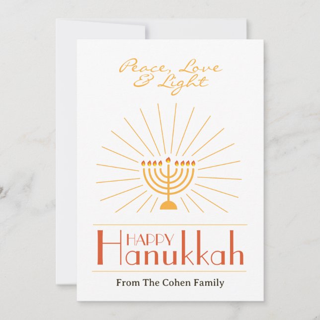 Tarjeta Festiva Familia Hanukkah Happy simple y moderno 2 Foto (Anverso)