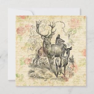 Tarjeta Festiva Familia ilustrada de guión floral de Bonito de cie