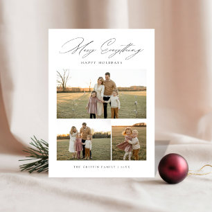 Tarjeta Festiva Familia Merry Everything Rustic 3 Navidades de fot
