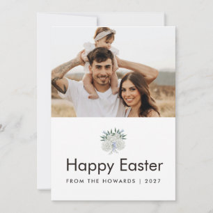 Tarjeta Festiva Familia Minimalista Moderna Foto Feliz Pascua