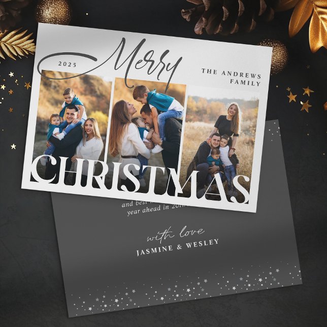 Tarjeta Festiva Familia moderna 3 Navidades Collages de fotos (Subido por el creador)