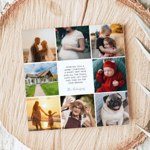 Tarjeta Festiva Familia moderna 8 Collages de fotos Navidades Plaz