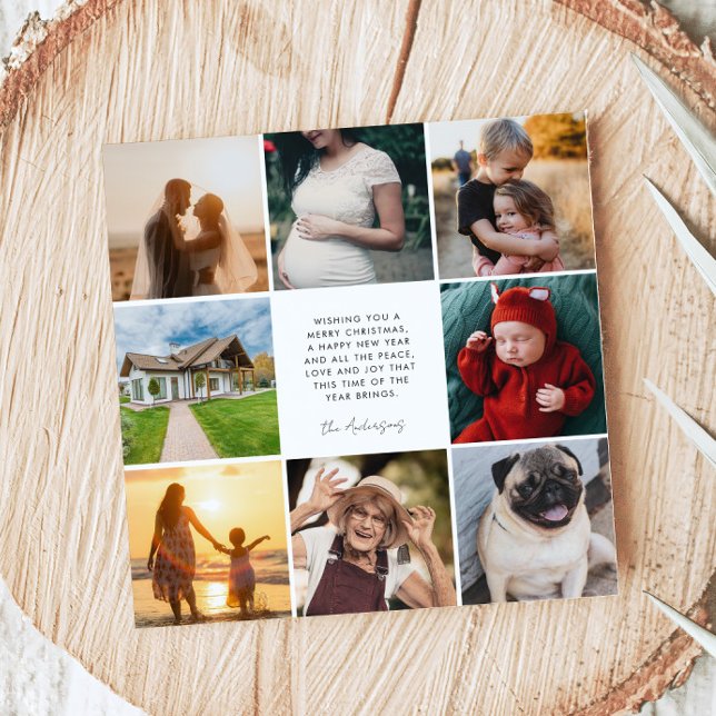 Tarjeta Festiva Familia moderna 8 Collages de fotos Navidades Plaz (Subido por el creador)