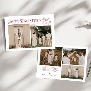 Tarjeta Festiva Familia Moderna y Elegante 5 Fotos Feliz Día de Sa