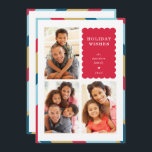Tarjeta Festiva FAMILIA MULTI FOTO moderna frontera geométrica mín<br><div class="desc">por kat massard >>> WWW.SIMPLYSWEETPAPERIE.COM<<< An elegant card design featuring quote that you can change yourself! White geometric border on the backside, giving you the opportunity to handwrite a personal message or place a full portrait photo. NOTE >> Póngase en contacto conmigo kat@simplysweetpaperie.com si necesita ayuda para redimensionar sus fotos...</div>