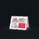 Tarjeta Festiva FAMILIA MULTI FOTO moderna linda frontera rosa roj<br><div class="desc">por kat massard >>> WWW.SIMPLYSWEETPAPERIE.COM<<< An elegant card design featuring quote that you can change yourself! White geometric border on the backside, giving you the opportunity to handwrite a personal message or place a full portrait photo. NOTE >> Póngase en contacto conmigo kat@simplysweetpaperie.com si necesita ayuda para redimensionar sus fotos...</div>