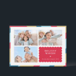 Tarjeta Festiva FAMILIA MULTI FOTO moderno lindo borde geométrico<br><div class="desc">por kat massard >>> WWW.SIMPLYSWEETPAPERIE.COM<<< An elegant card design featuring quote that you can change yourself! White geometric border on the backside, giving you the opportunity to handwrite a personal message or place a full portrait photo. NOTE >> Póngase en contacto conmigo kat@simplysweetpaperie.com si necesita ayuda para redimensionar sus fotos...</div>