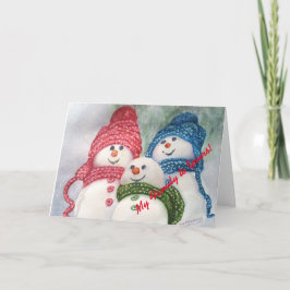 Tarjeta Festiva Familia navidades Snowmen