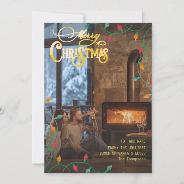 Tarjeta Festiva Familia navideña de los Navidades navideños más fe (Anverso)