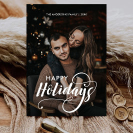 Tarjeta Festiva Familia navideña moderna Feliz nombre artístico Ta