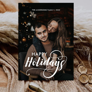 Tarjeta Festiva Familia navideña moderna Feliz nombre artístico Ta