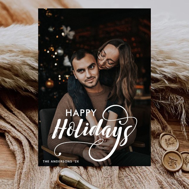 Tarjeta Festiva Familia navideña moderna Feliz nombre artístico Ta (Subido por el creador)