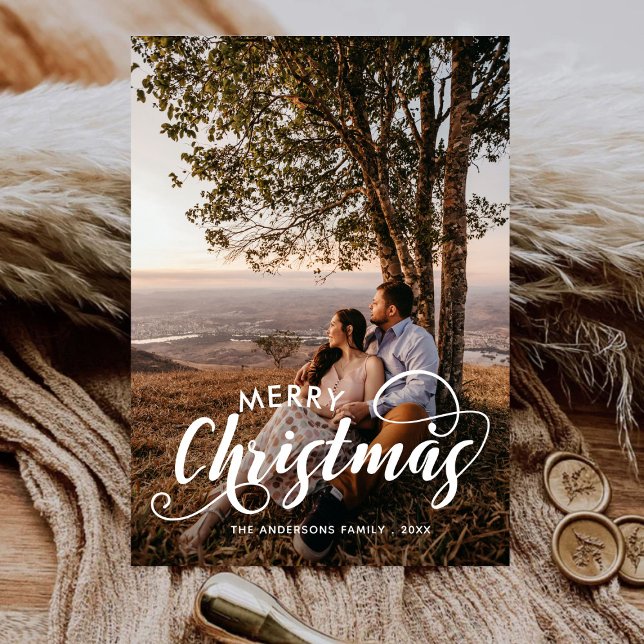 Tarjeta Festiva Familia navideña moderna Feliz nombre artístico Ta (Subido por el creador)