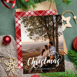 Tarjeta Festiva Familia navideña moderna Feliz nombre artístico Ta