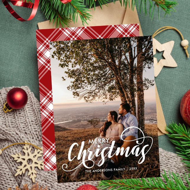 Tarjeta Festiva Familia navideña moderna Feliz nombre artístico Ta (Subido por el creador)