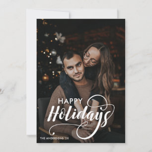 Tarjeta Festiva Familia navideña moderna Feliz nombre artístico Ta