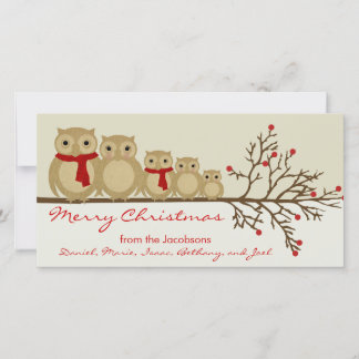 Tarjeta Festiva Familia Owl