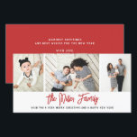 Tarjeta Festiva Familia Personalizada Nombre 3 Collage de fotos Fe<br><div class="desc">Difunde el amor con esta tarjeta de fotos de vacaciones personalizada que incluye tu foto y nombre familiar en fuentes modernas. Añade una foto y un texto adicionales a la parte posterior. Para personalizar aún más, haga clic en "Editar usando la herramienta de diseño". Comprar tarjetas de vacaciones y mucho...</div>