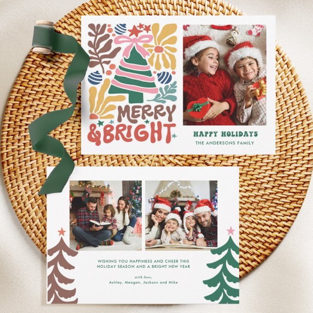 Tarjeta Festiva Familia Retro Brillante y Brillante (Subido por el creador)