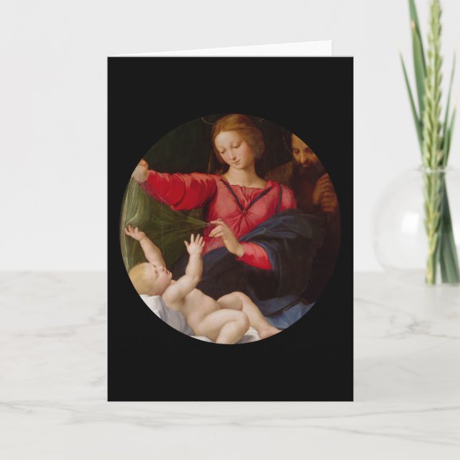 Tarjeta Festiva Familia santa Madonna de Loreto (Anverso)