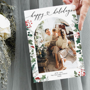 Tarjeta Festiva Familia simple mínima de fotos individuales