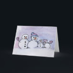 Tarjeta Festiva Familia Snowman<br><div class="desc">Familia Snowman</div>