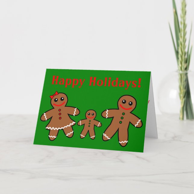Tarjeta Festiva Familia Sweet Gingerbread - Chico (Anverso)