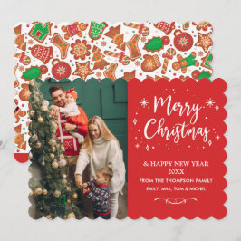 Tarjeta Festiva Family Christmas Cookie photo Card