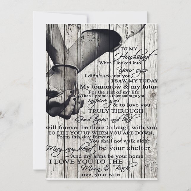 Tarjeta Festiva Family Decoration, To My Husband Letter (Anverso)