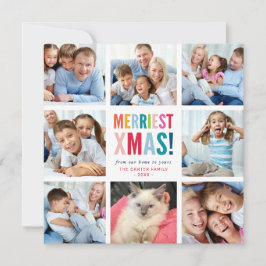 Tarjeta Festiva FAMILY HOLIDAY multi 8 photo fun modern squares