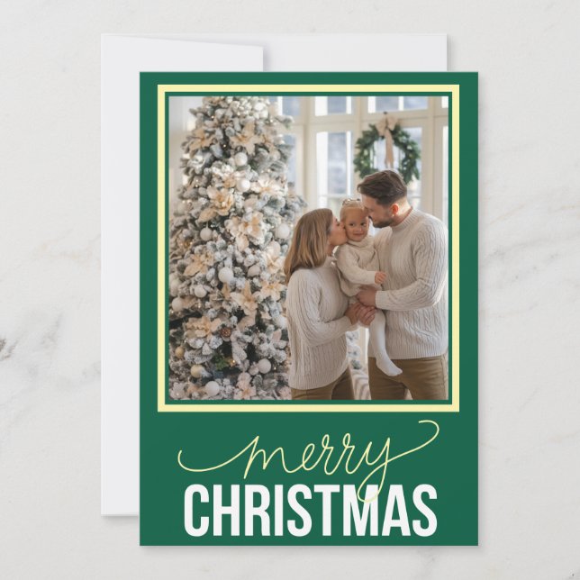 Tarjeta Festiva Family Large Photo Christmas Holiday Card (Anverso)