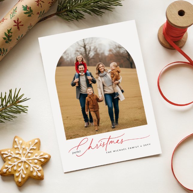 Tarjeta Festiva Family of 5 Christmas Photo Greetings Holiday Card (Subido por el creador)