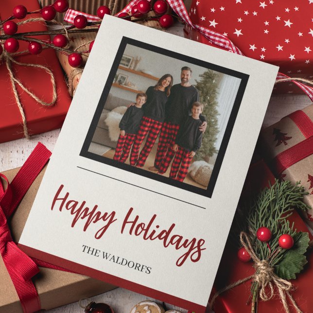 Tarjeta Festiva Family Photo Christmas Card | Happy Holidays (Subido por el creador)