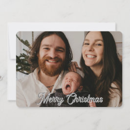 Tarjeta Festiva Family Photo Christmas Card with Holiday Blessing
