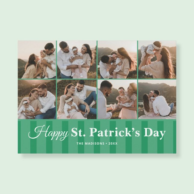 Tarjeta Festiva Family Photo Happy St Patricks Day Holiday Card (Subido por el creador)
