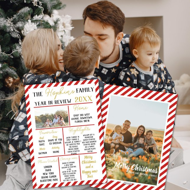 Tarjeta Festiva family year in review Christmas information update (Subido por el creador)