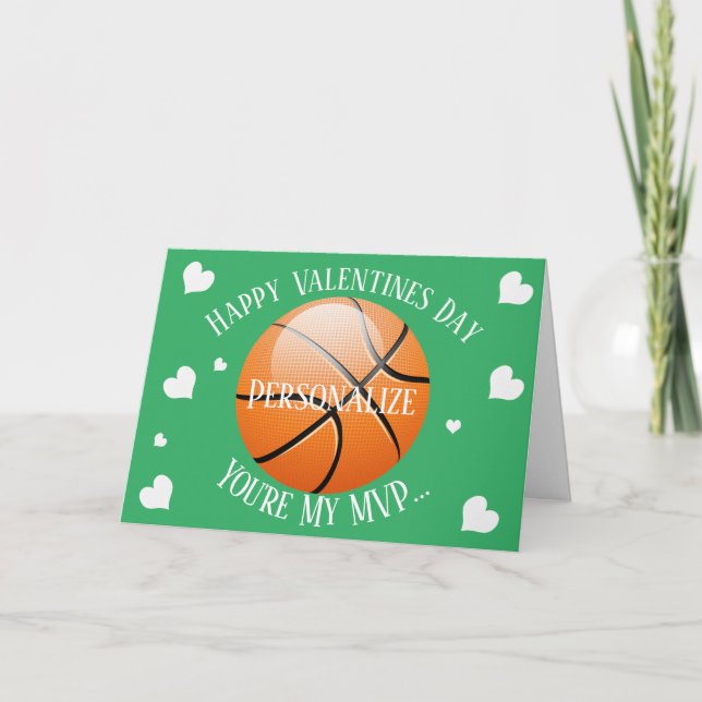 Tarjeta Festiva Famoso baloncesto Mi MVP Valentines (Anverso)