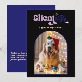 Tarjeta Festiva Famoso crepúsculo Mascota retro Navidades de perro