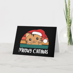 Tarjeta Festiva Famoso gato Navidades Pun Holiday Card