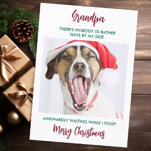 Tarjeta Festiva Famoso perro Abuelo Mascota Navidades del abuelo