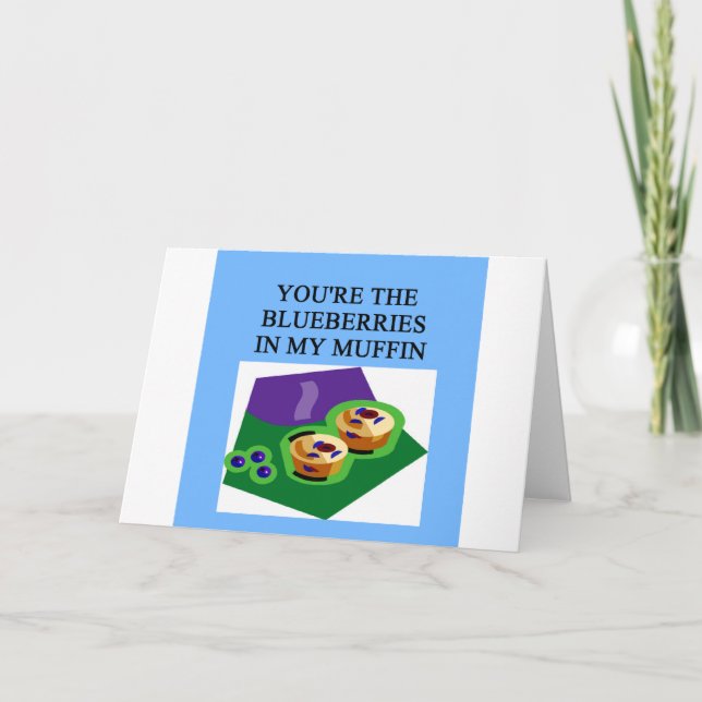 Tarjeta Festiva fanáticos del muffin de arándano (Anverso)