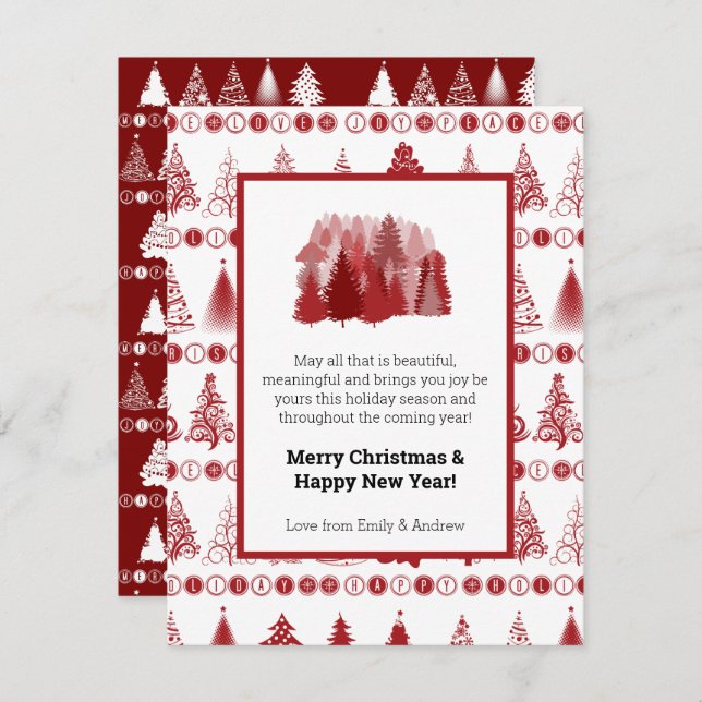 Tarjeta Festiva Fancy Christmas Tree Holiday Card (Anverso / Reverso)