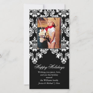 Tarjeta Festiva Fancy Damask Holiday Card