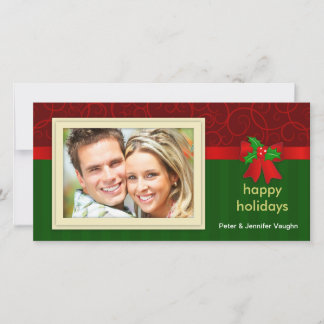 Tarjeta Festiva Fancy Happy Holidays Christmas Photo Cards