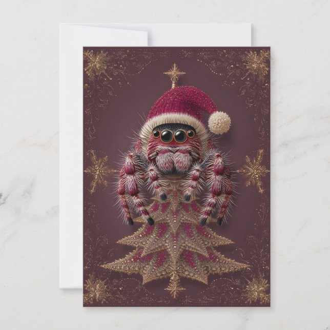 Tarjeta Festiva Fancy Jumping Spider Christmas Cards (Anverso)