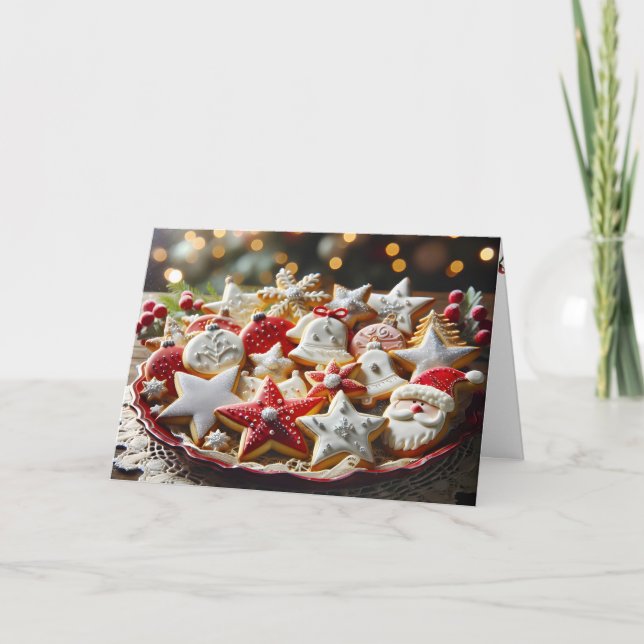Tarjeta Festiva Fancy Navidades Sugar Cookies (Anverso)